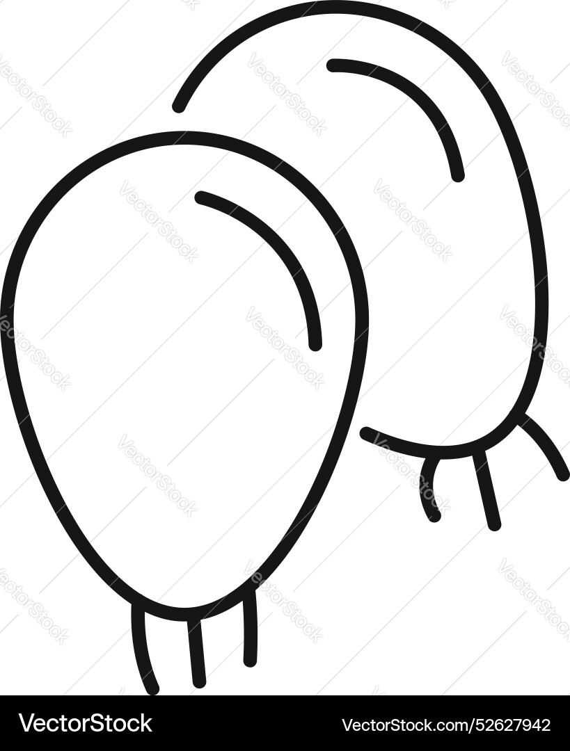 Two balloons are floating up in the sky on strings Two balloons are floating up in the sky on strings vector image