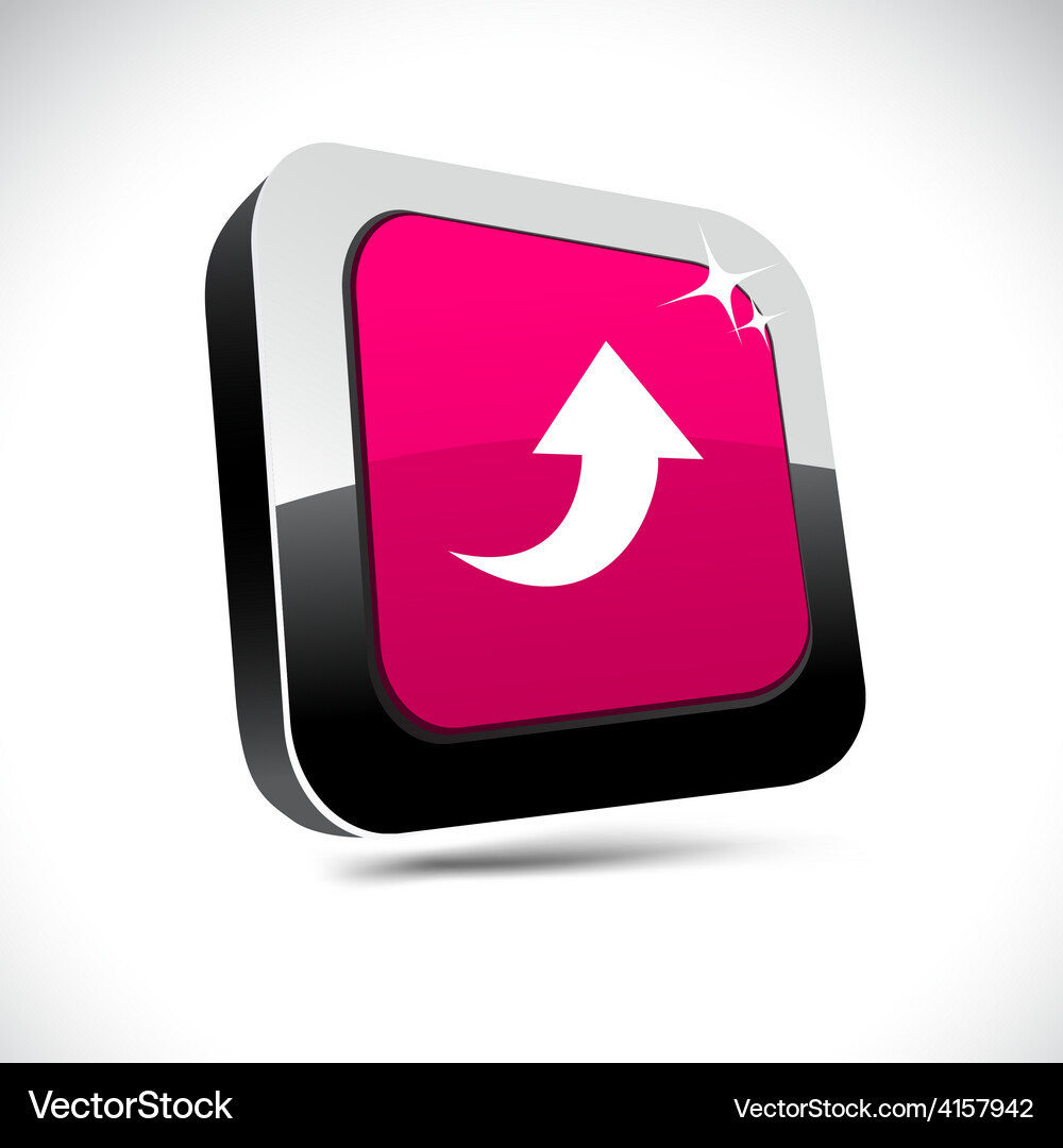 Upload 3d square button Vector Image