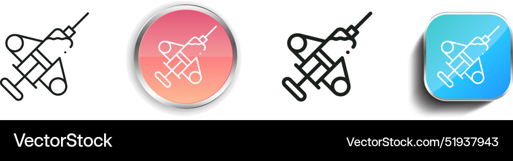 Biopsy icon thin linear regular and button style Biopsy icon thin linear regular and button style vector image