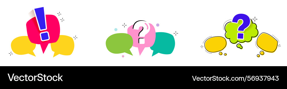 Bubble question marks and the answers to them vector image