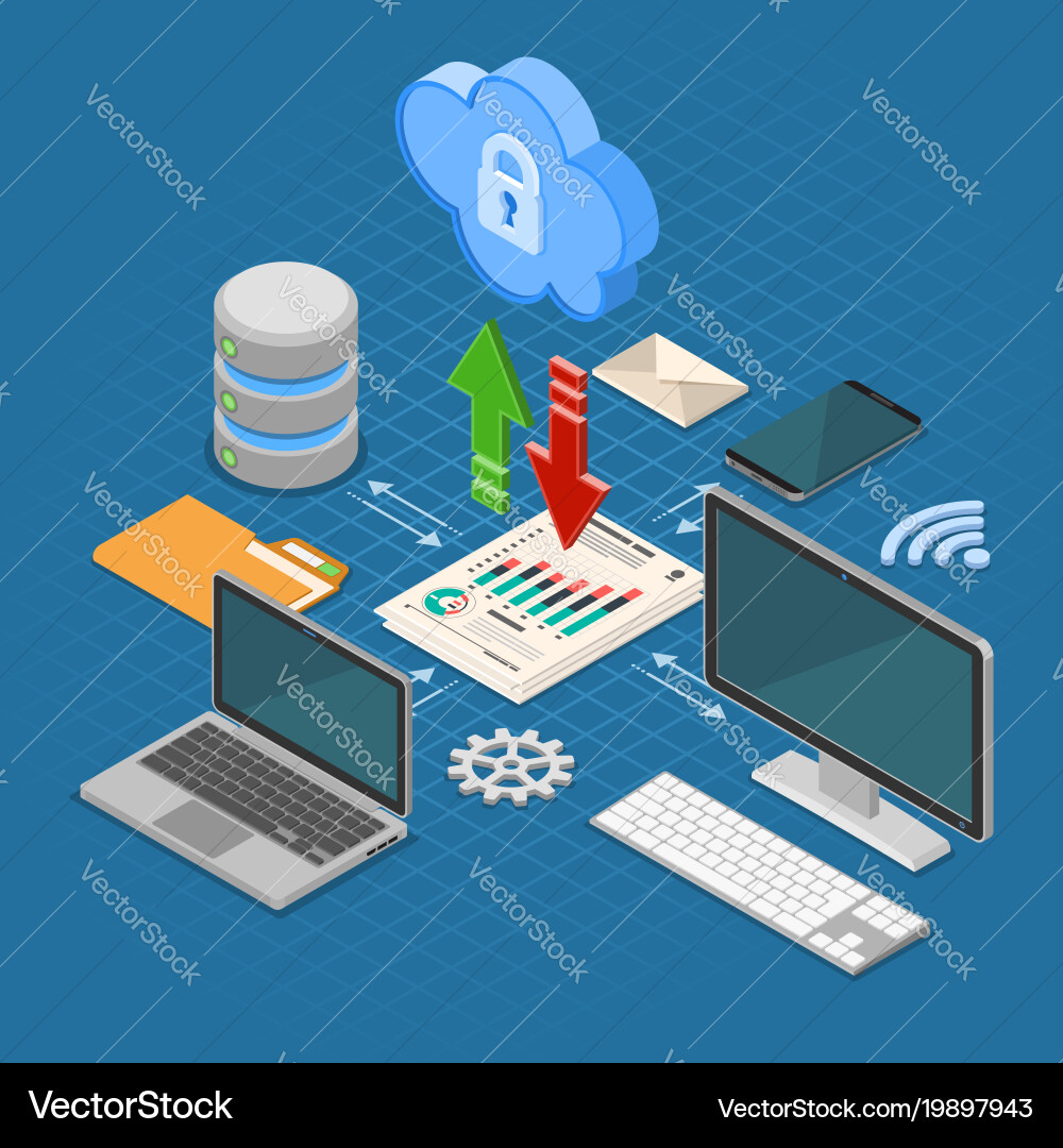 Cloud Storage & Computing Icons Vector Image