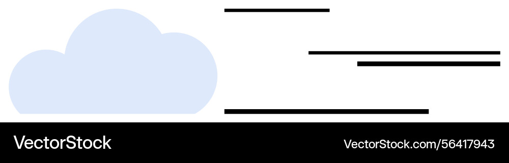 Cloud with simplified lines representing speed Vector Image