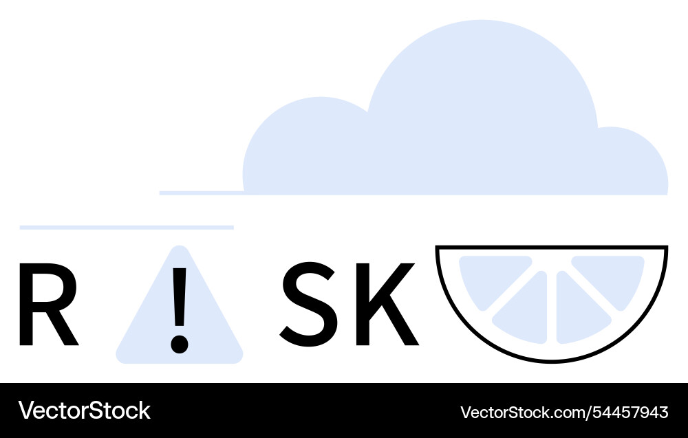 Conceptual risk visualization with warning Conceptual risk visualization with warning vector image