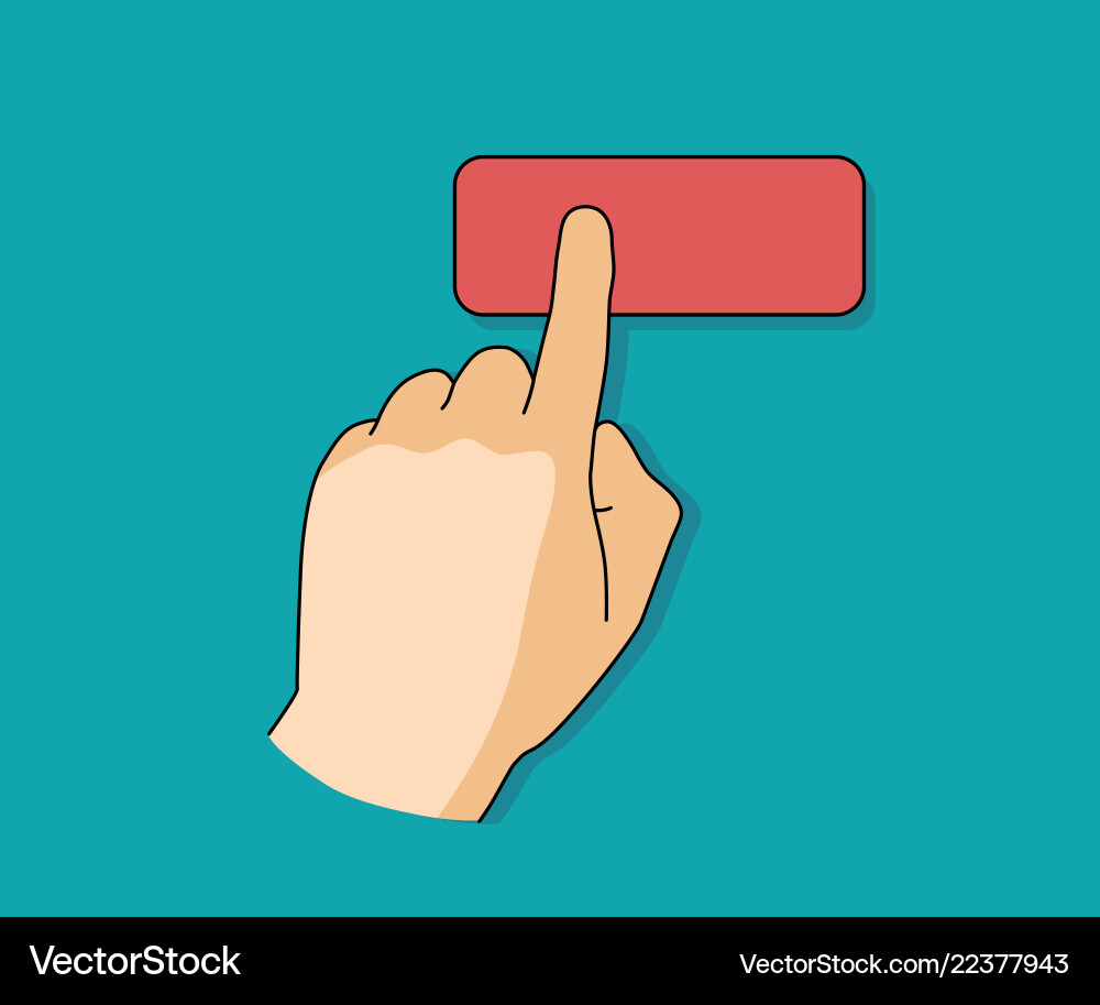 Hand Clicking Button - Concept vector image