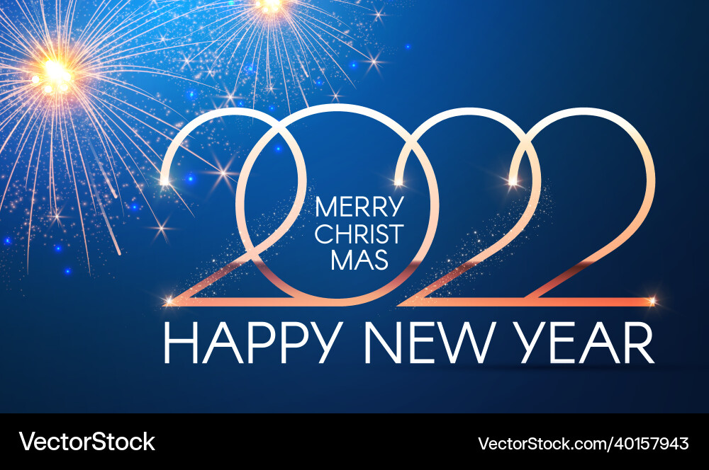 Happy new 2022 year elegant gold text Happy new 2022 year elegant gold text vector image