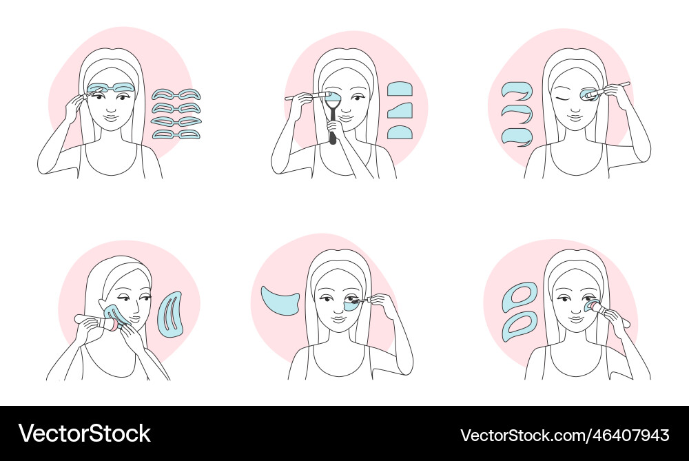 How to use makeup stencil tutorial How to use makeup stencil tutorial Vector Image