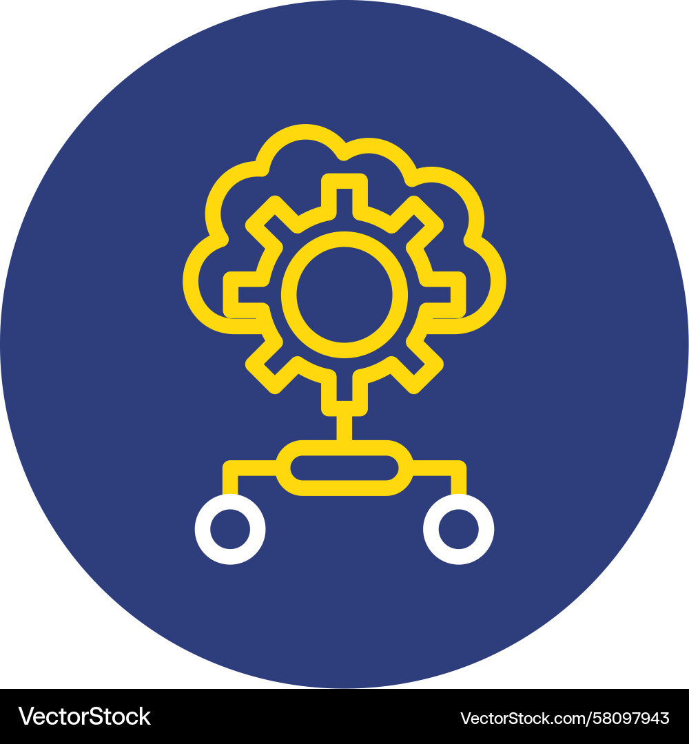 Orchestration Workflow Circle Icon Vector Image