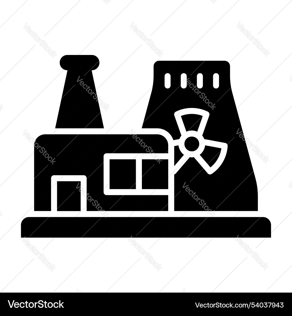 Power generation unit editable design of nuclear Vector Image