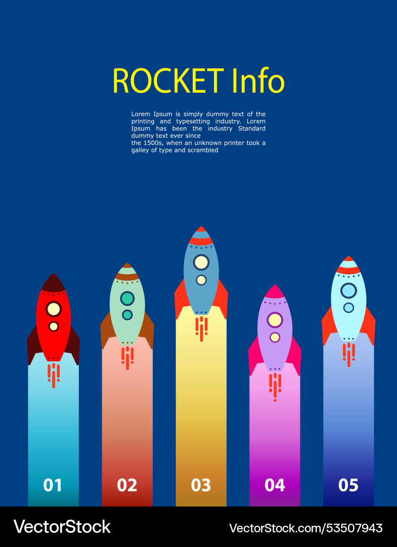 Rocket - successful startup list of points Vector Image