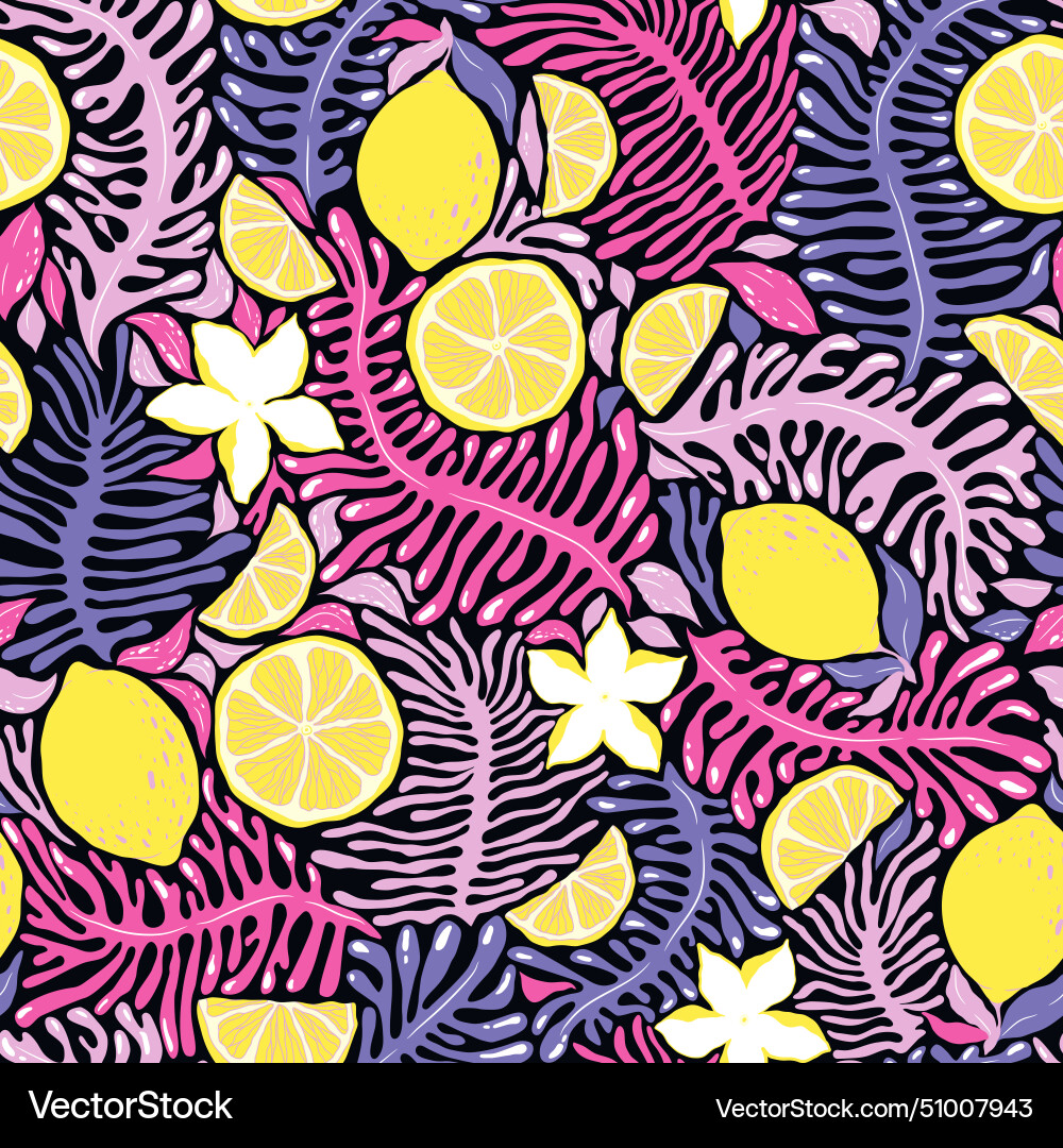 Seamless pattern with colorful abstract plants Seamless pattern with colorful abstract plants Vector Image