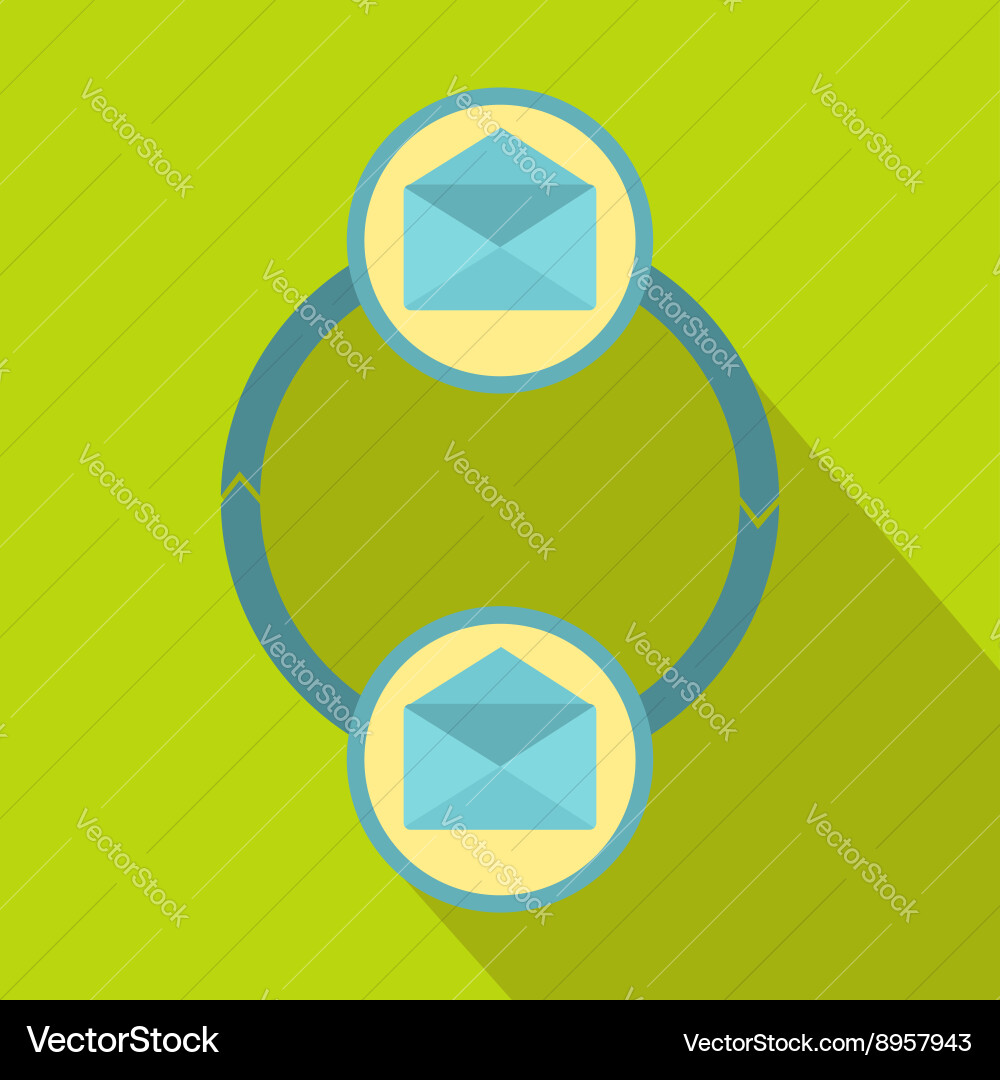 Synchronization messages icon flat style Vector Image
