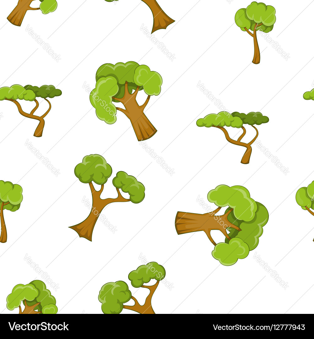 Trees pattern cartoon style Vector Image