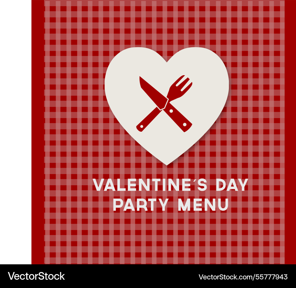 Valentines day menu template Royalty Free Vector Image