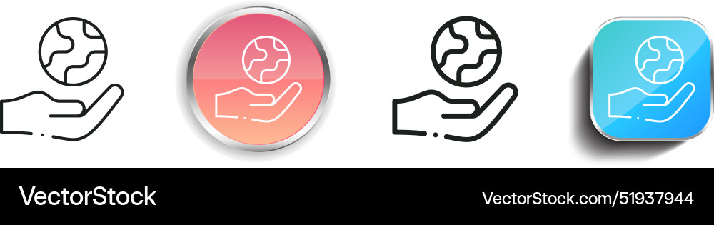 Biosphere icon thin linear regular and button vector image