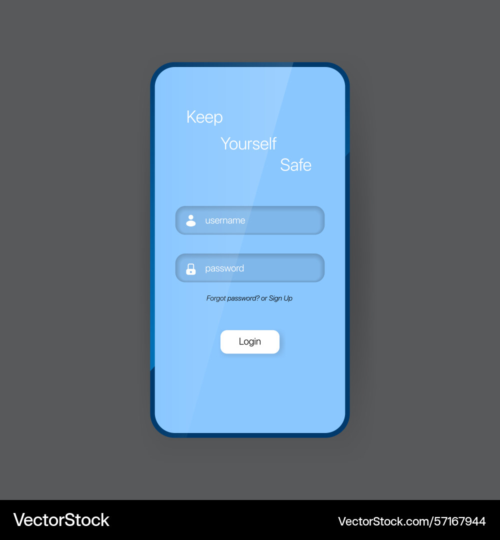Mobile app login screen ui design vector image