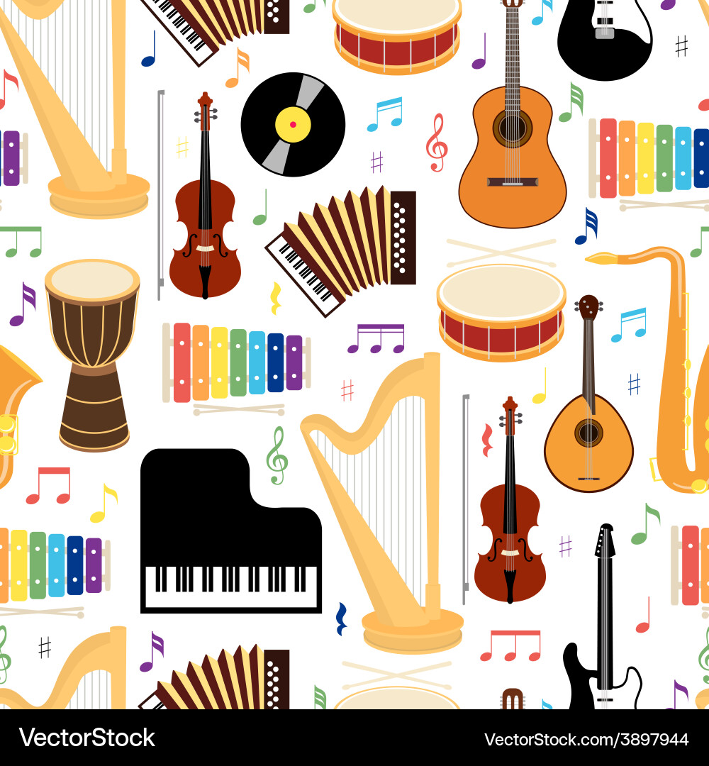 Musical Instruments Pattern vector image