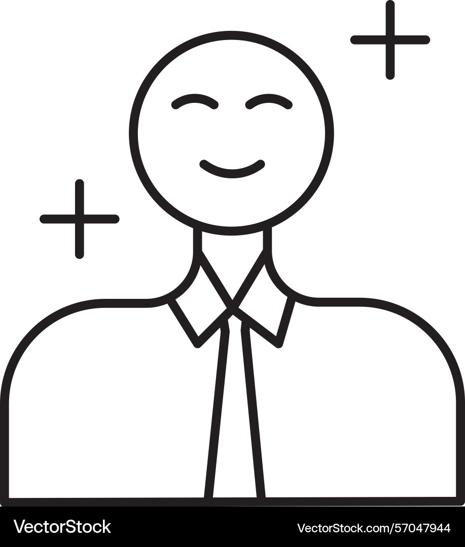 Optimistic outlook line icon design Vector Image