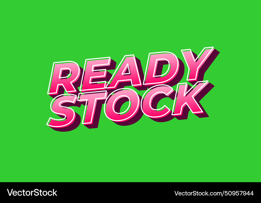Ready stock text effect in 3d look with eye Vector Image
