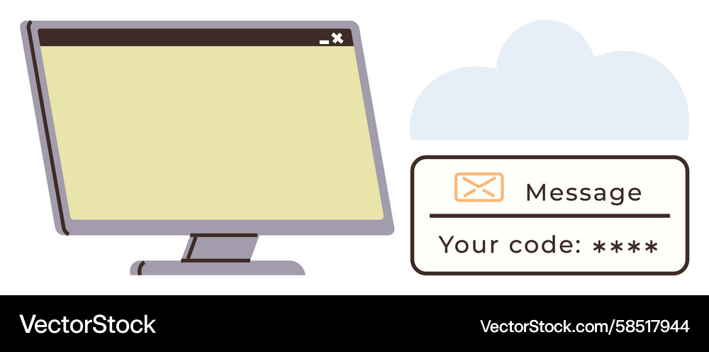 Secure Code Notification Vector Image