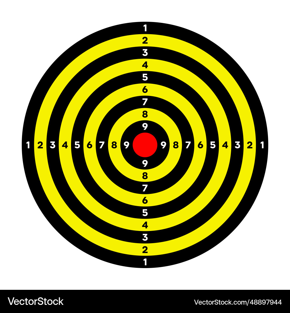 Shooting range paper target with divisions marks Shooting range paper target with divisions marks vector image