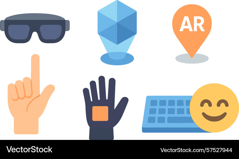 Technology elements representing augmented reality Technology elements representing augmented reality vector image