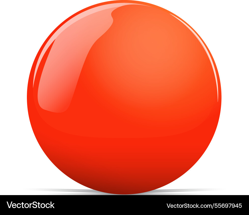 A shiny red sphere with reflective surface A shiny red sphere with reflective surface Vector Image