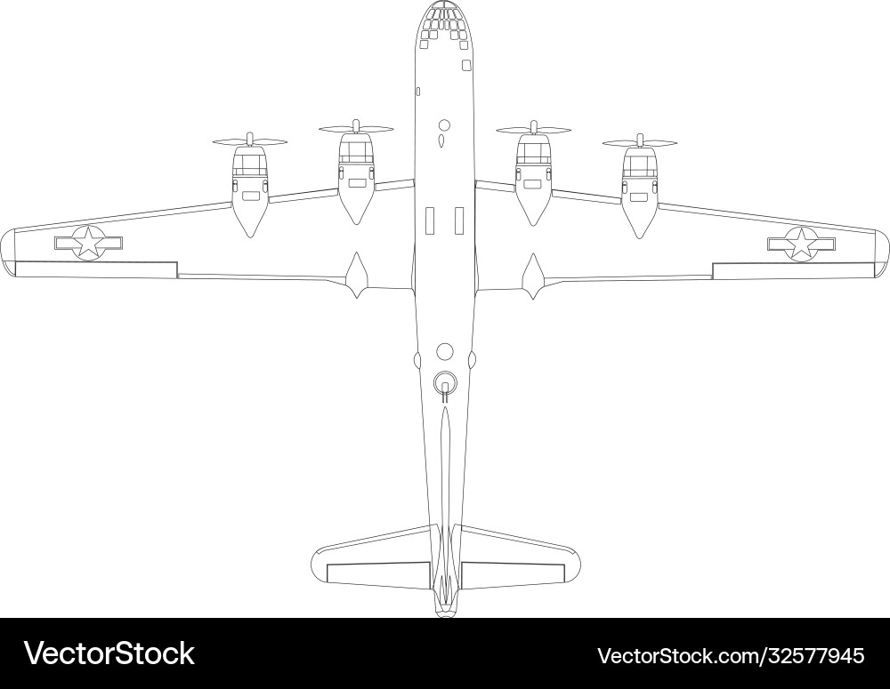 Boing b-29 superfortress top Boing b-29 superfortress top vektorbild