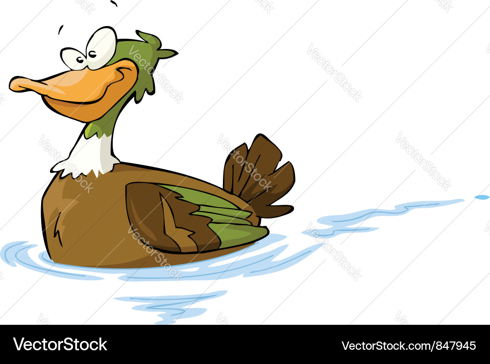Cute Floating Duck Vector Image