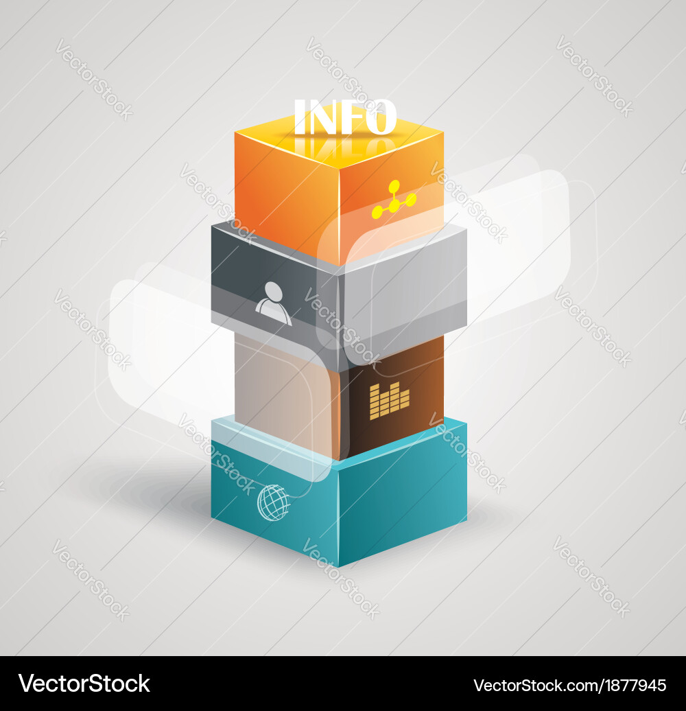 Diagram template of multidirectional pointers Vector Image