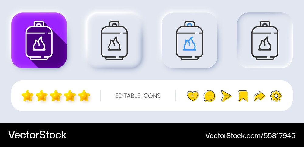 Gas cylinder line icon lpg fuel container sign Gas cylinder line icon lpg fuel container sign vector image