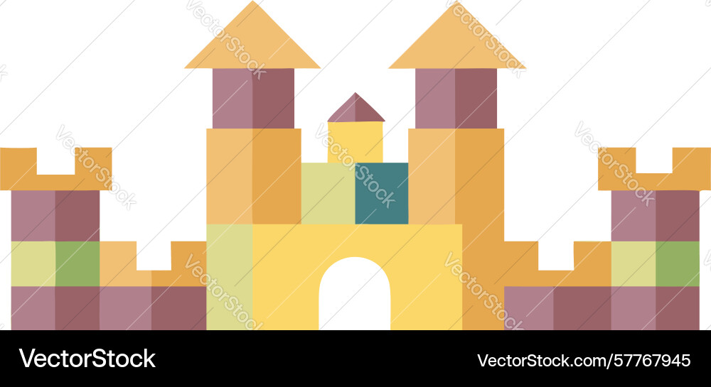 Playful block castle colorful building blocks Vector Image