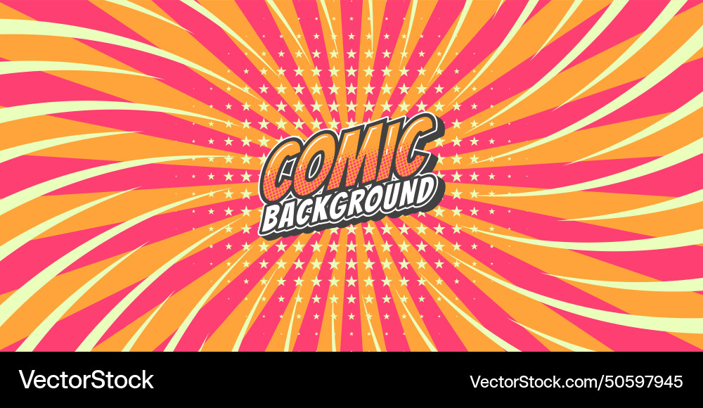 Pop art retro comic rays background Pop art retro comic rays background vector image