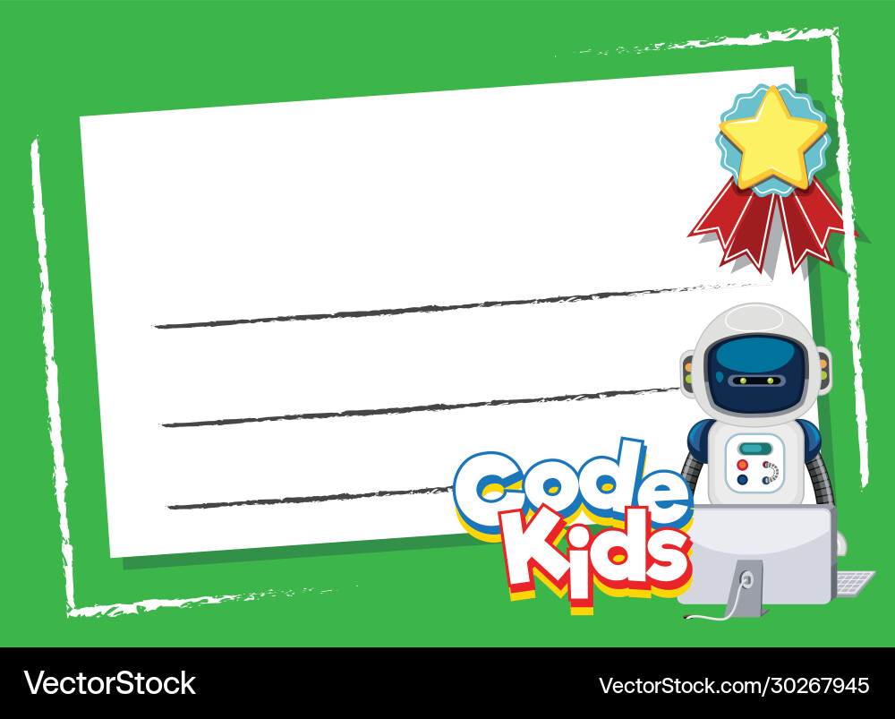 Robot and Computer Background Vector Image