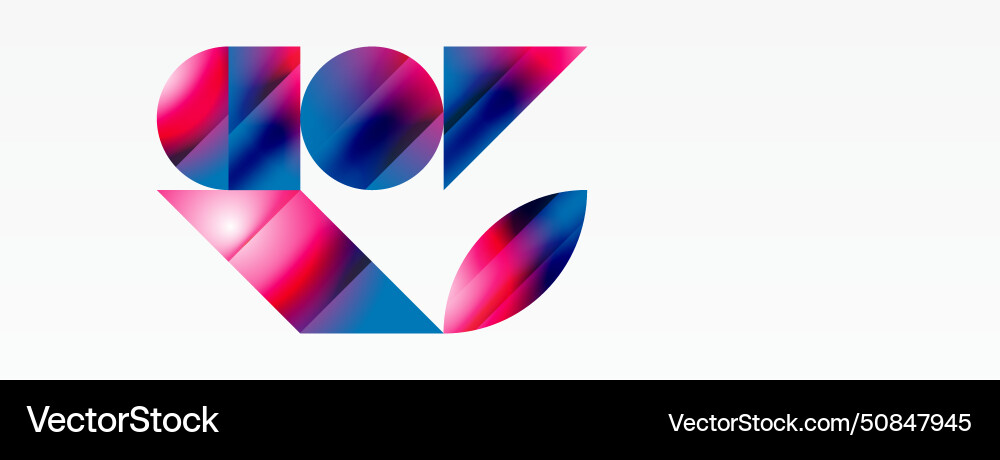 Serene gradient template circles and triangles vector image
