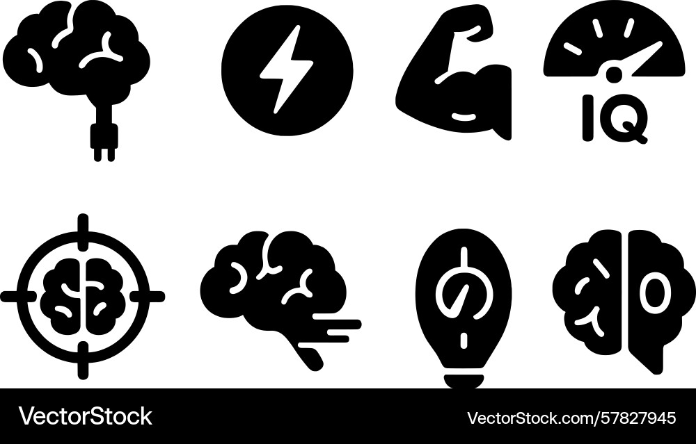 Set of web icons representing intellect strength Set of web icons representing intellect strength vector image