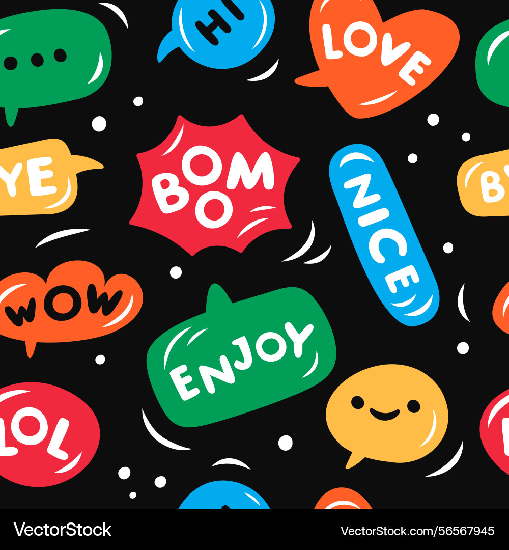 Speech bubbles words seamless pattern repeated Speech bubbles words seamless pattern repeated vector image