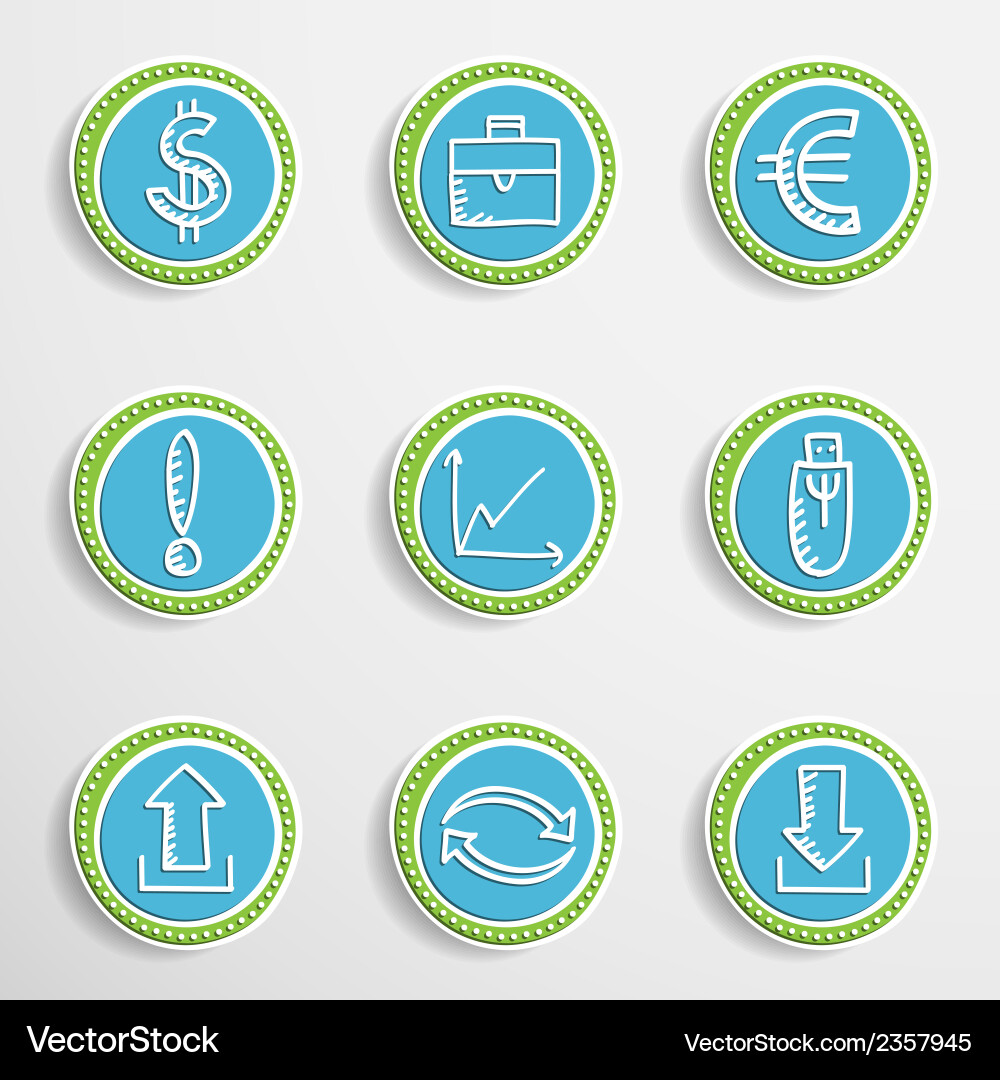 Web buttons with drawing icons vector image