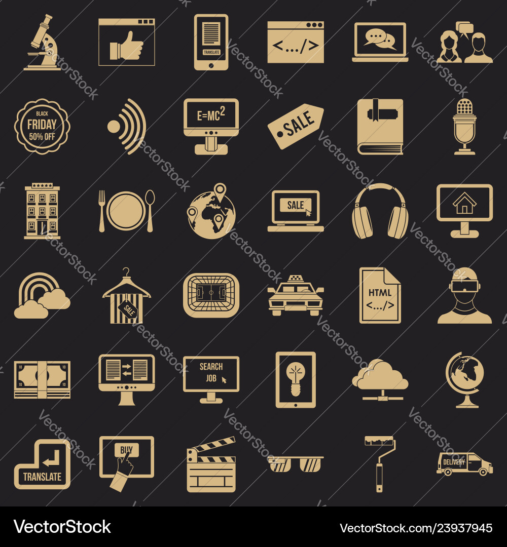 Web message icons set simple style Web message icons set simple style Vector Image