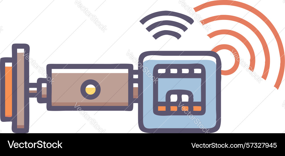 Wireless device with signal waves icon design vector image