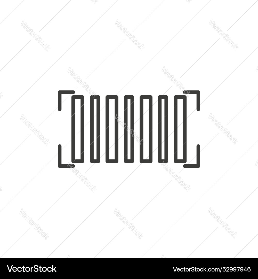 Barcode read icon set scan bar code symbol sku vector image