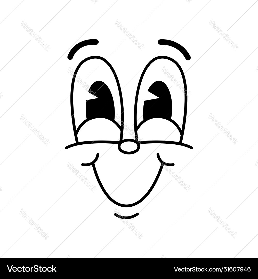 Cartoon lustig groovie emoji face comic retro Lächeln Cartoon lustig groovie emoji face comic retro Lächeln vektorbild