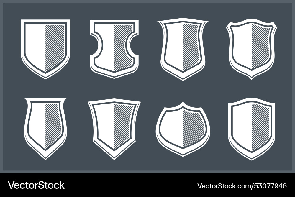 Classical shields collection design elements Classical shields collection design elements vector image