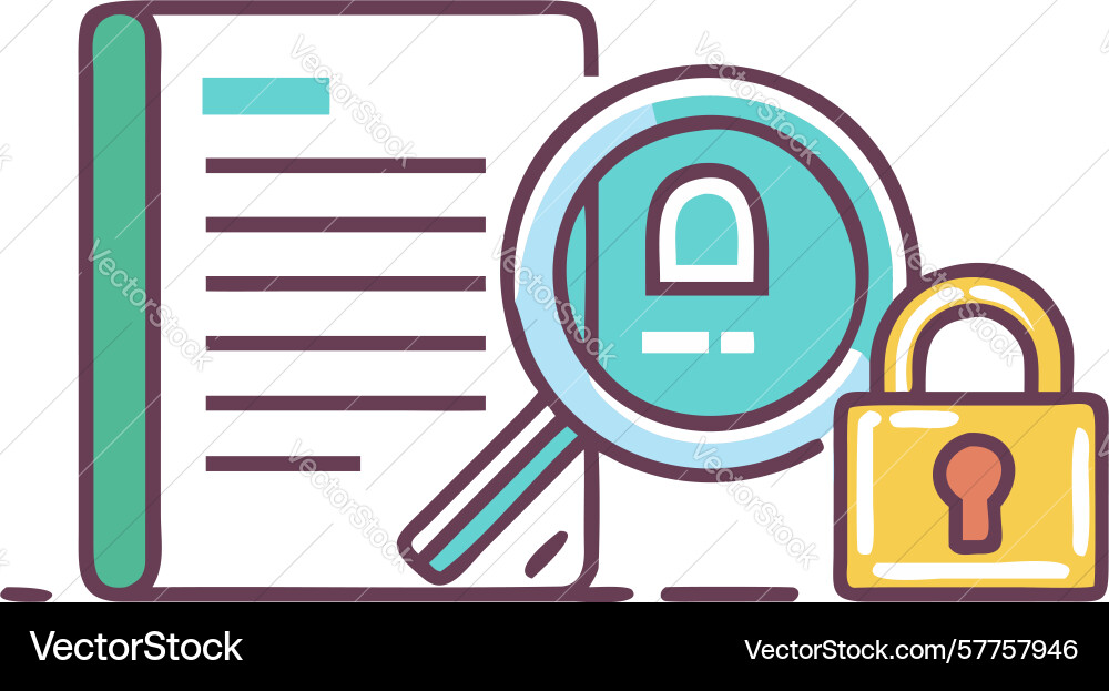 Document security scan icon data protection vector image