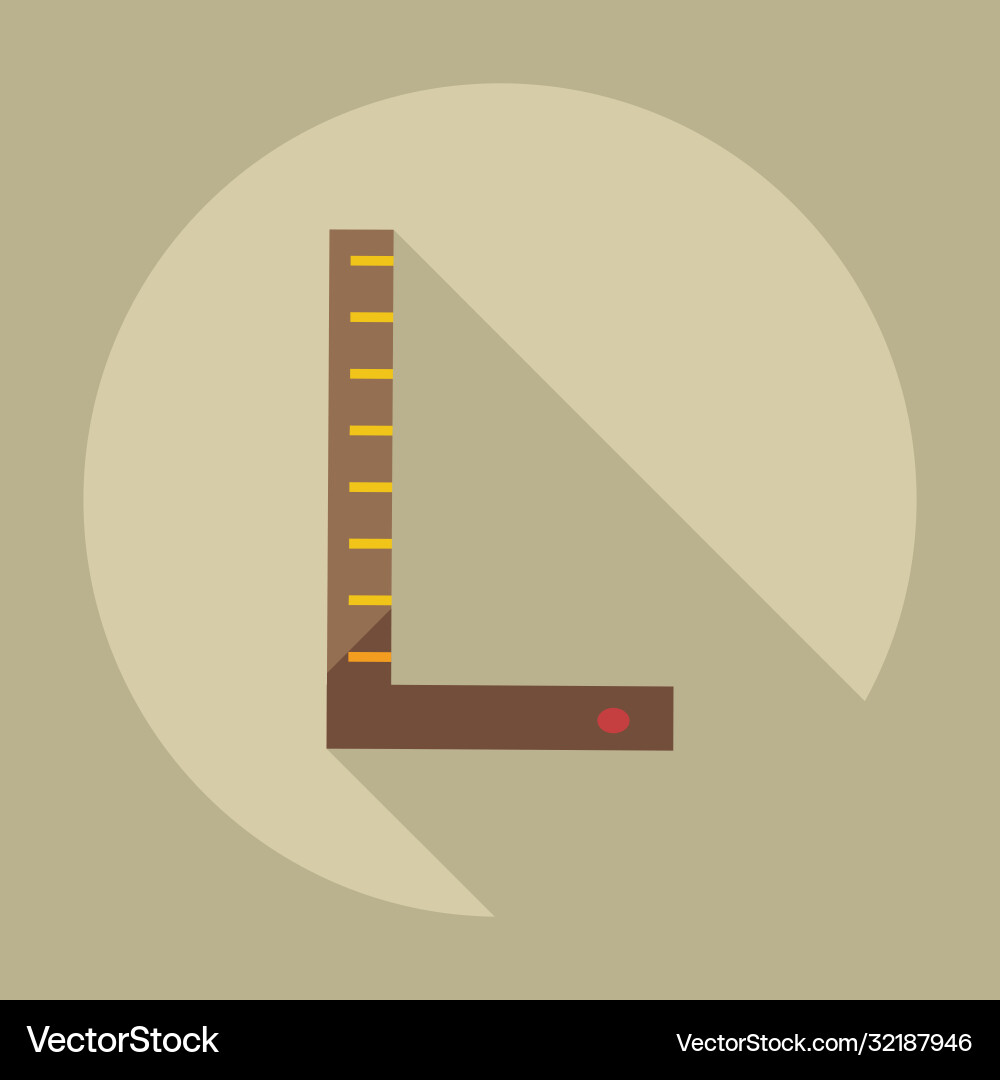 Flat modern design with shadow icons ruler vector image