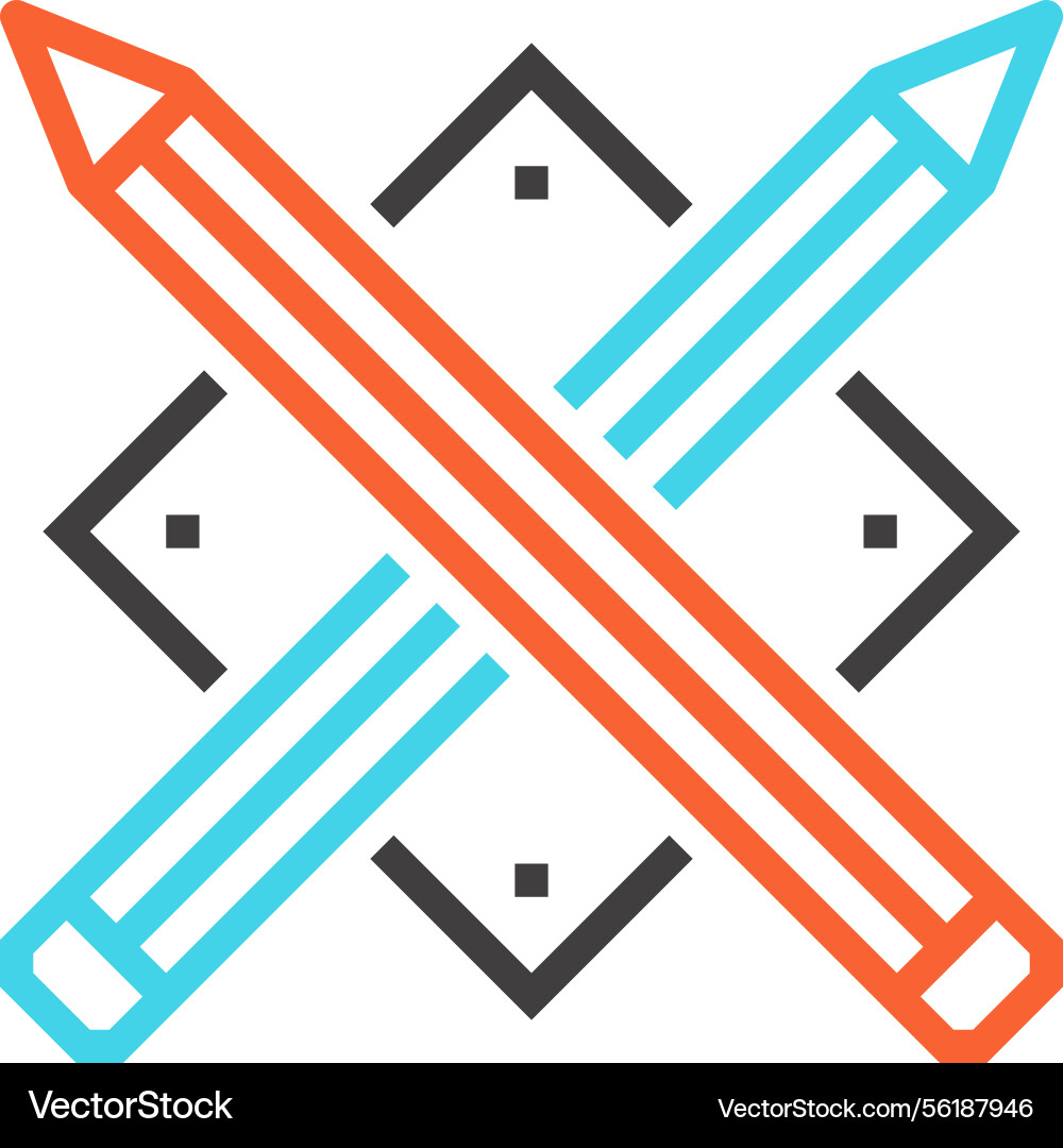 Learning tools flat line web icon concept Vector Image
