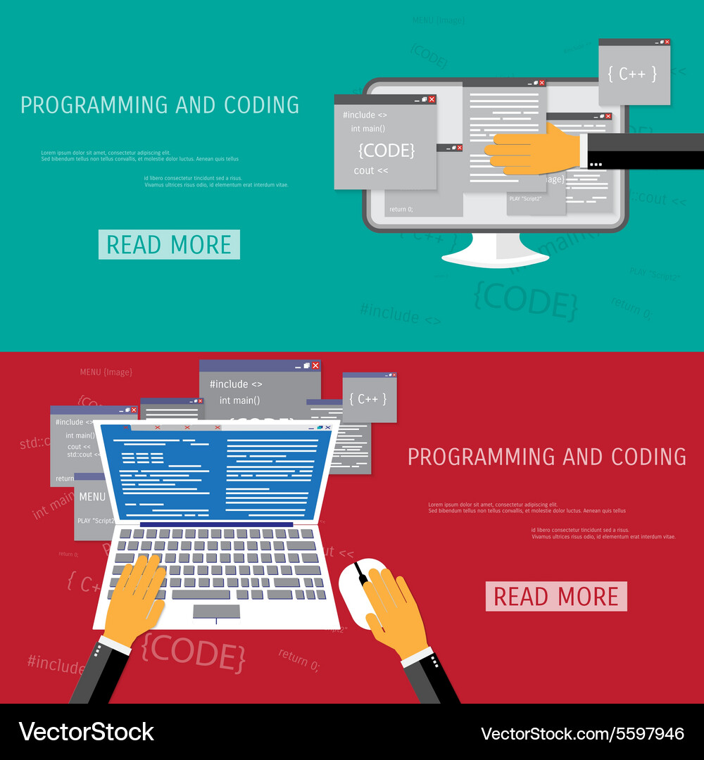 Modern Coding & Technology Concepts Vector Image
