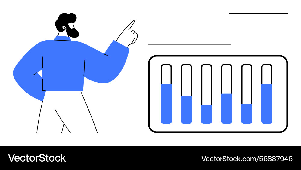 Professional analyzing data charts with graphical Professional analyzing data charts with graphical vector image