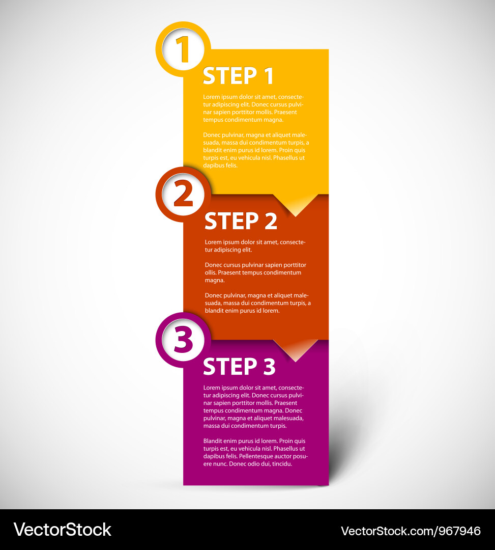 Progress Steps - Paper Steps Vector Image