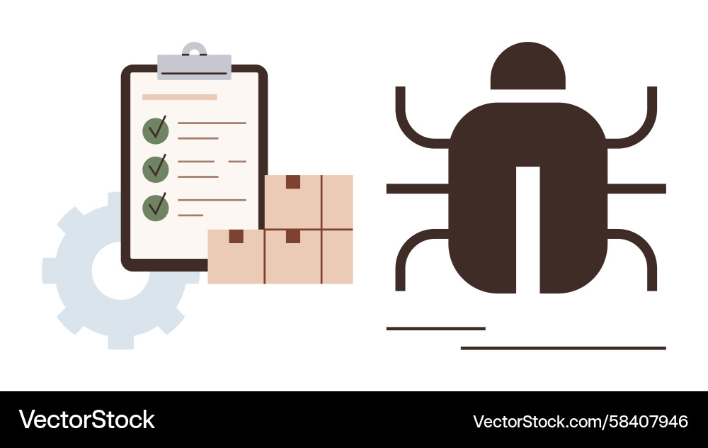 Quality Control & Bug Tracking Checklist Vector Image