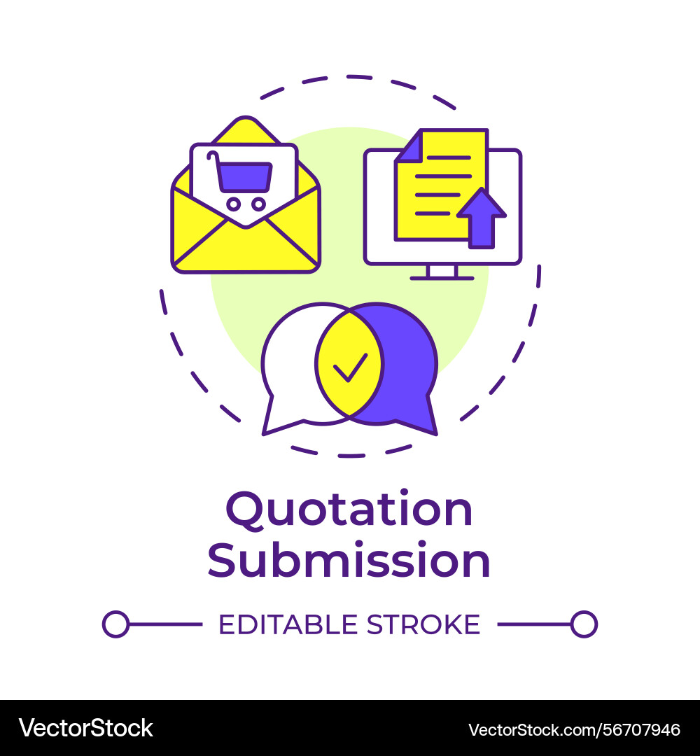 Quotation submission multi color concept icon Quotation submission multi color concept icon vector image
